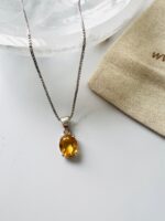 Citrine Sterling Silver Pendant Necklace