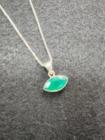 Green Onyx Sterling Silver Pendant Necklace