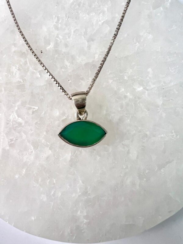 Green Onyx Sterling Silver Pendant Necklace