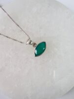 Green Onyx Sterling Silver Pendant Necklace