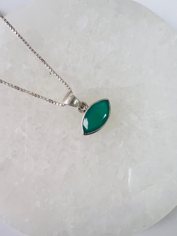 Green Onyx Sterling Silver Pendant Necklace