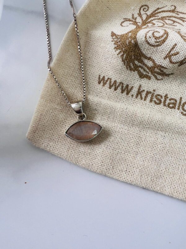 Rainbow Moonstone Sterling Silver Pendant Necklace