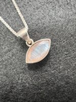 Rainbow Moonstone Sterling Silver Pendant Necklace