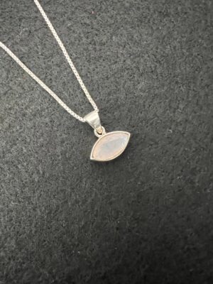 Rainbow Moonstone Sterling Silver Pendant Necklace