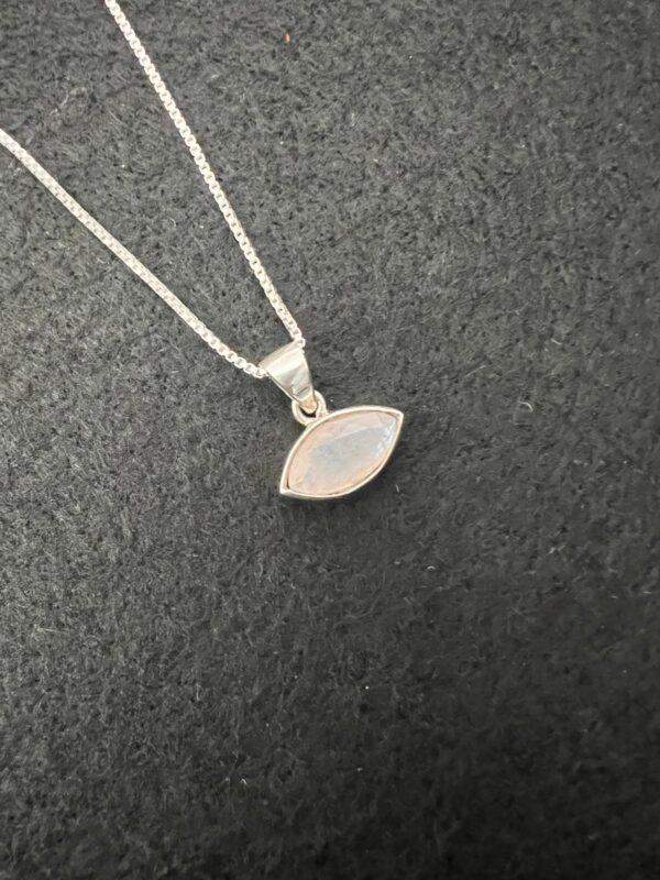 Rainbow Moonstone Sterling Silver Pendant Necklace