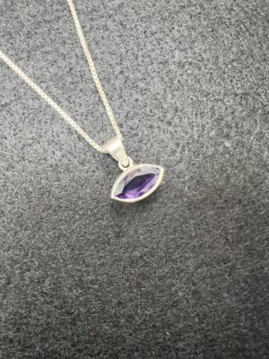 Amethyst Sterling Silver Pendant Necklace