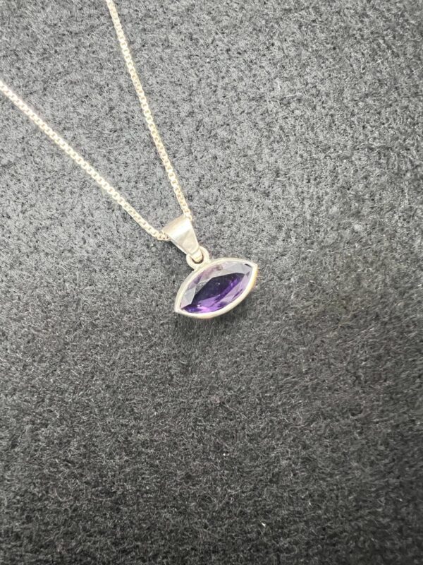 Amethyst Sterling Silver Pendant Necklace
