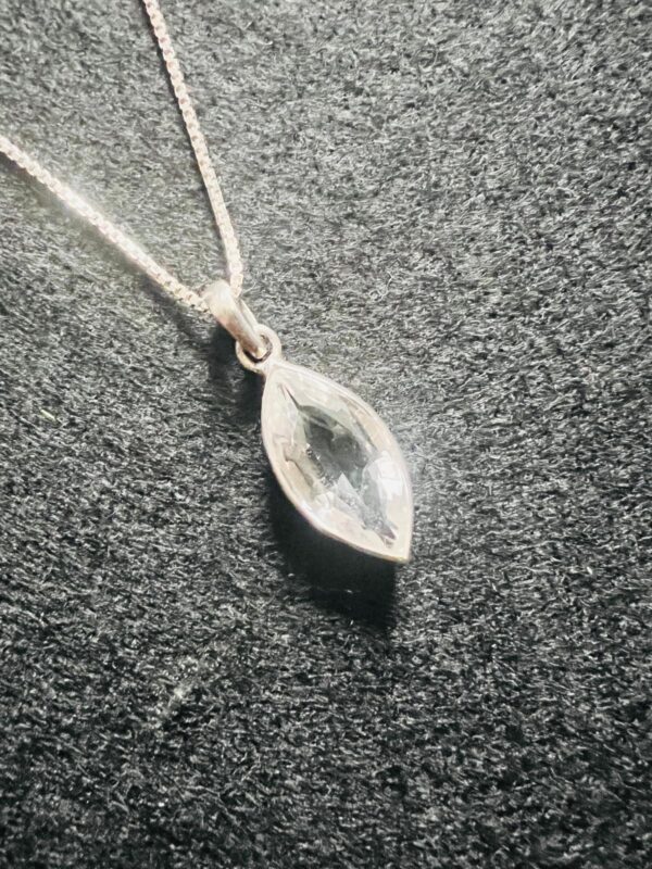 Clear Quartz Sterling Silver Pendant Necklace