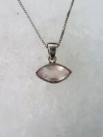 Rose Quratz Sterling Silver Pendant Necklace