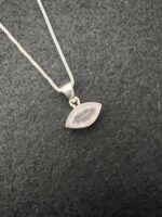 Rose Quratz Sterling Silver Pendant Necklace