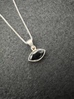 Black tourmaline Sterling Silver Pendant Necklace