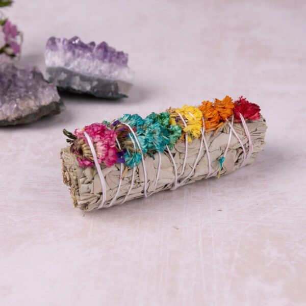 Seven Chakras Floral White Sage Stick