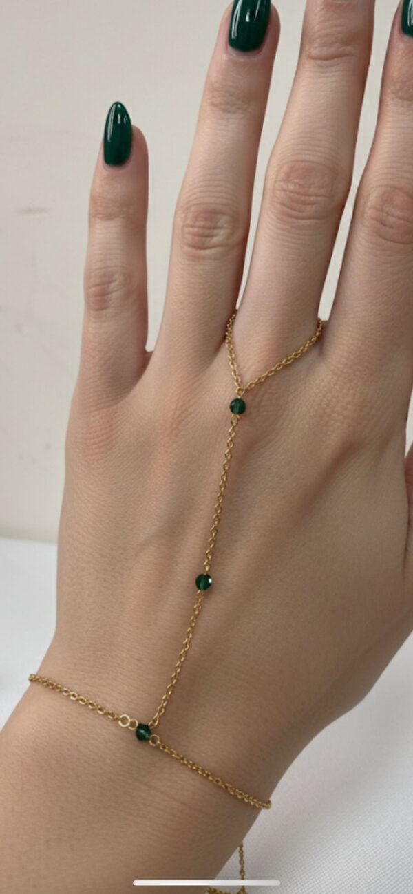 Jade 18k Gold Plated Hand Chain