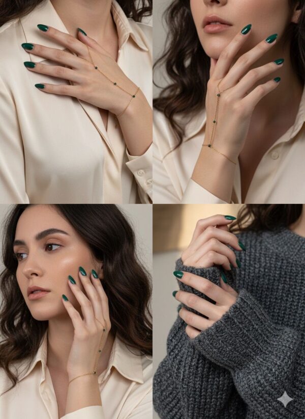 Jade 18k Gold Plated Hand Chain