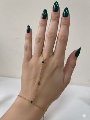 Jade 18k Gold Plated Hand Chain