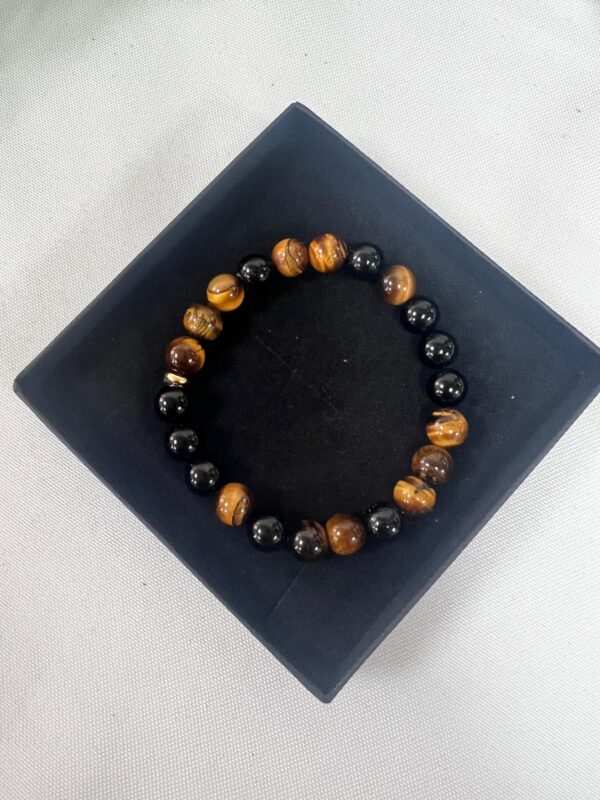 Black Onyx And Tigers Eye Bracelet
