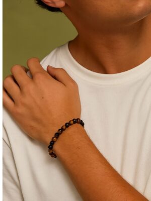 Black Onyx And Tigers Eye Bracelet