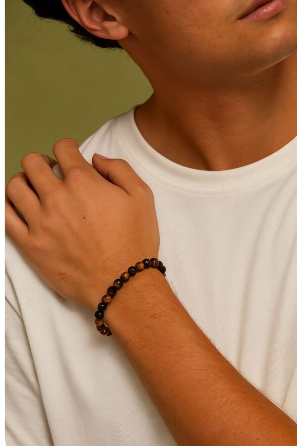 Black Onyx And Tigers Eye Bracelet