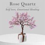 Rose Quartz Copper wire Crystal Tree 300 Crystals