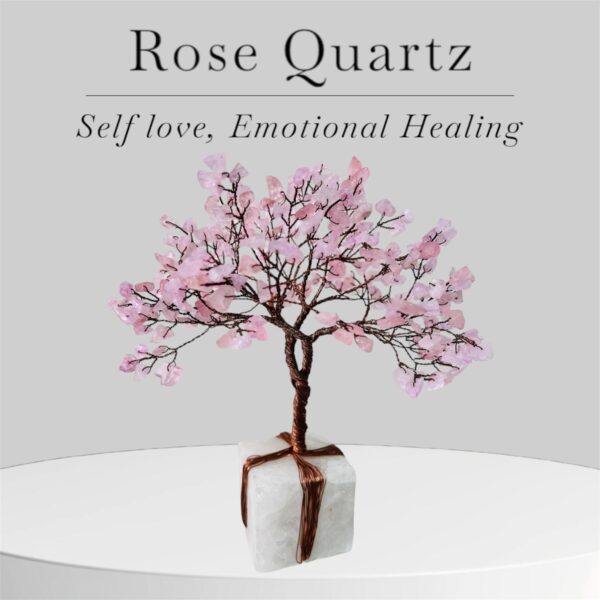 Rose Quartz Copper wire Crystal Tree 300 Crystals