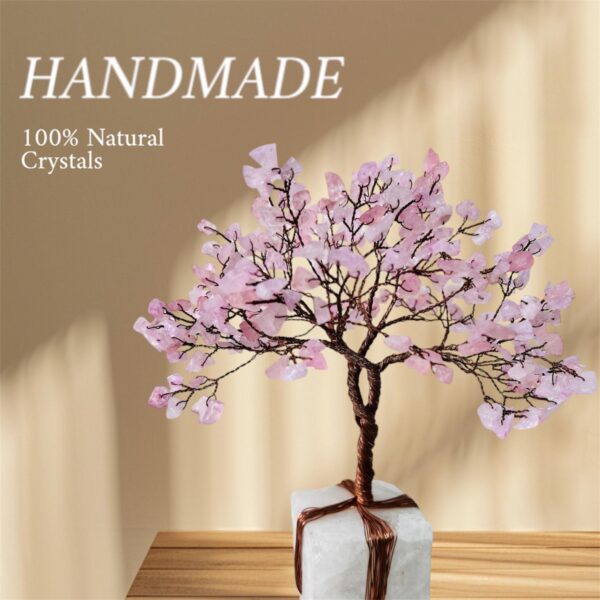 Rose Quartz Copper wire Crystal Tree 300 Crystals