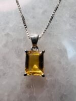 Citrine crystal necklace 925 sterling silver