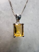 Citrine crystal necklace 925 sterling silver