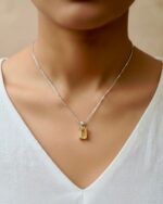 Citrine crystal necklace 925 sterling silver