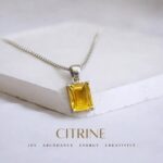 Citrine crystal necklace 925 sterling silver