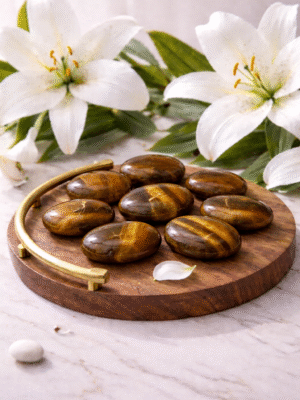Tigers Eye Palm Stone