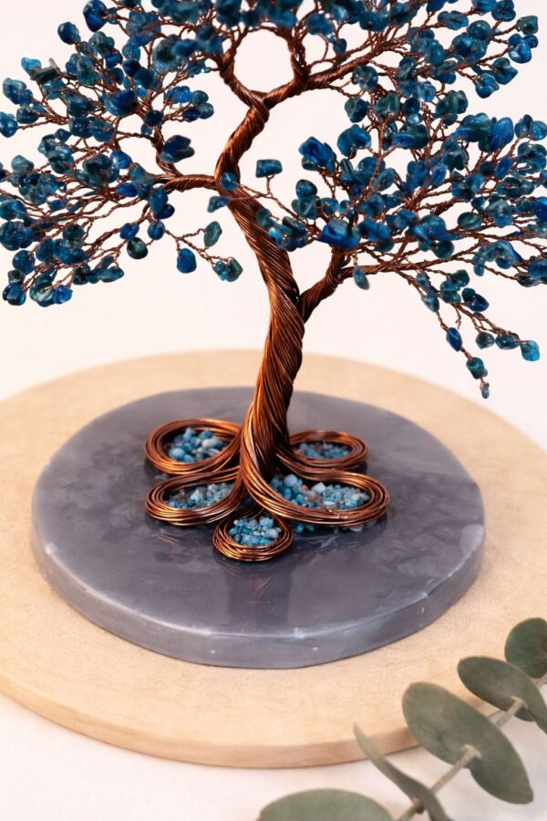 Apatite Copper wire crystal tree