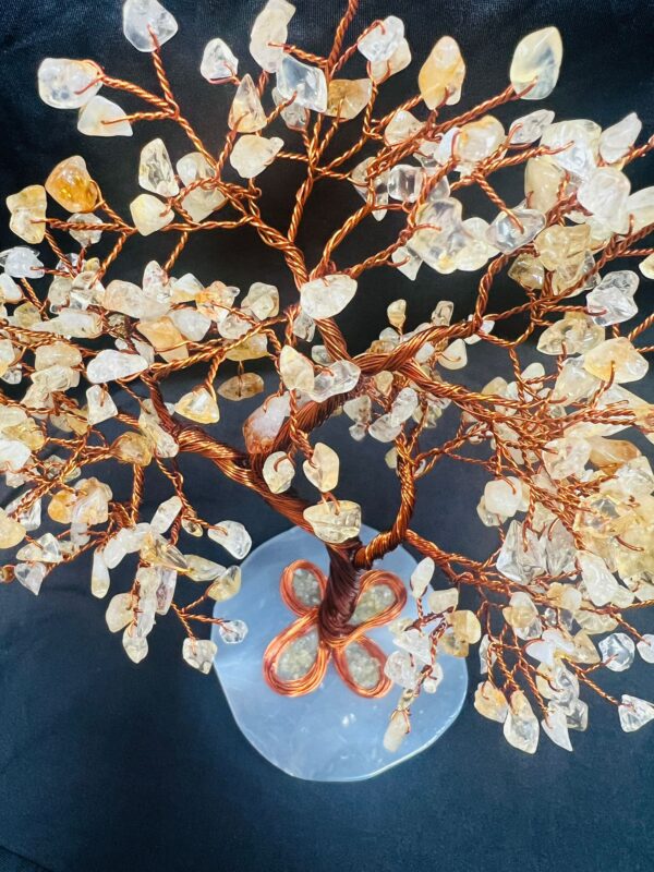Citrine crystal tree copper wire