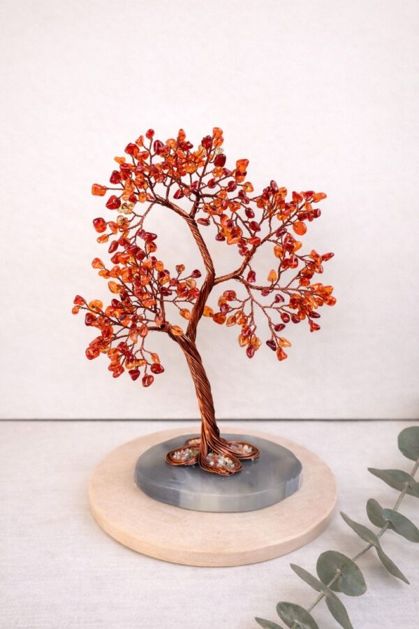 Carnelian Copper Wire Crystal Tree