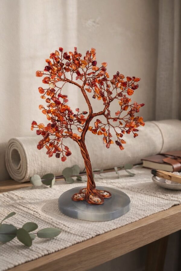 Carnelian Copper Wire Crystal Tree