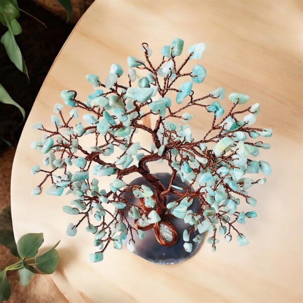 Amazonite Crystal Tree with 300 Stones & Copper Wire