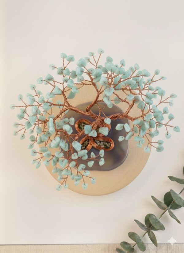 Amazonite Crystal Tree with 300 Stones & Copper Wire