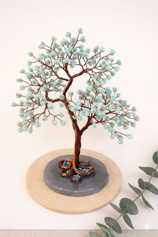 Amazonite Crystal Tree with 300 Stones & Copper Wire