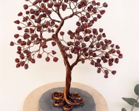 Garnet   copper wire Crystal Tree
