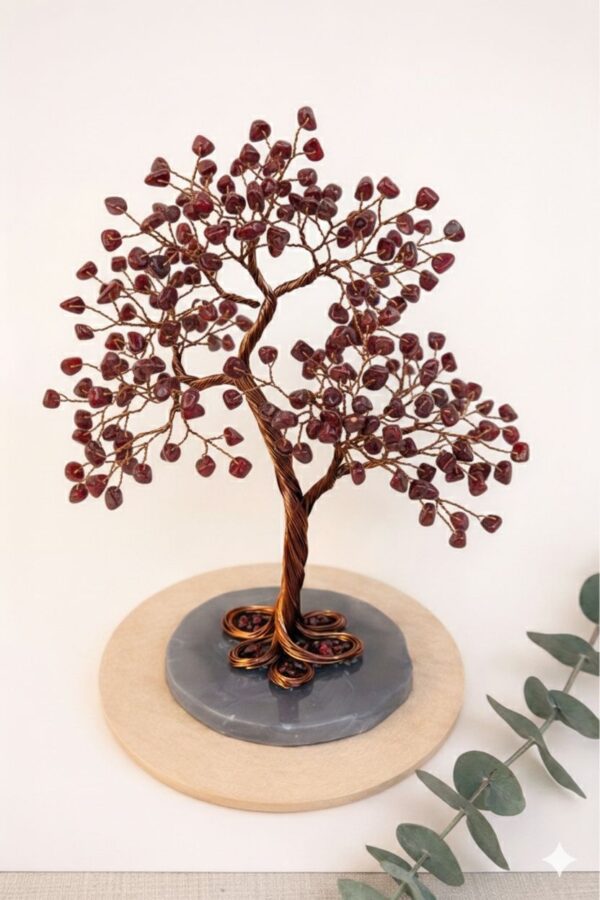 Garnet copper wire Crystal Tree