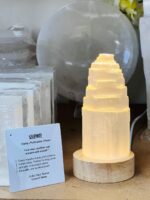 Mini Selenite Tower Lamp 10 cm