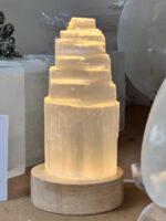 Mini Selenite Tower Lamp 10 cm