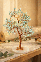 Amazonite Crystal Tree with 300 Stones & Copper Wire