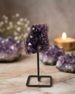 Natural Amethyst Crystal Cluster Display stand