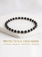 Faceted black tourmaline bracelet 4mm