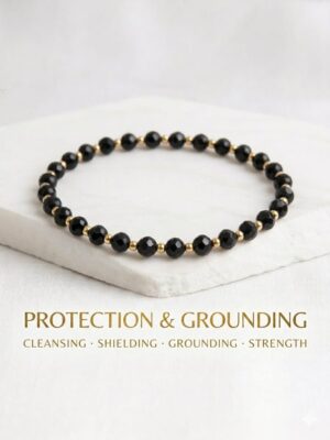 Faceted black tourmaline bracelet 4mm