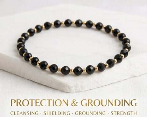 Faceted black tourmaline bracelet 4mm
