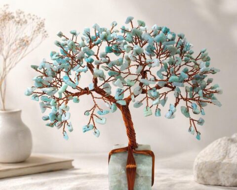 Amazonite crystal tree / copper wire