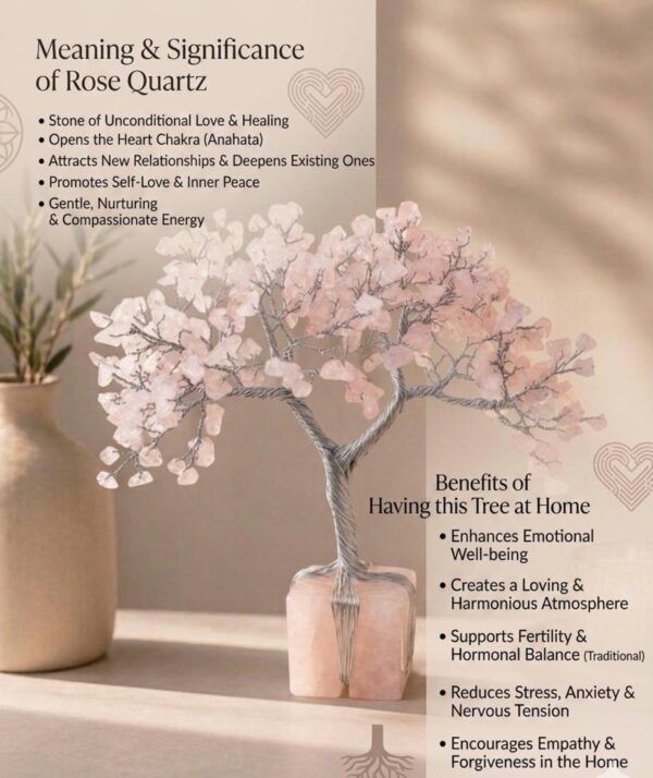 Rose Quartz Crystal Tree 300 Crystals