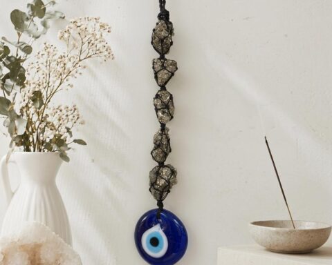 Pyrite & Evil Eye Wall Hanging
