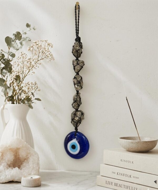 Pyrite & Evil Eye Wall Hanging